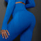 Size M Bright Blue Seamless High-Waisted Yoga Pants for Women - Lift Workout Leggings for Running, Gym, and Fitness