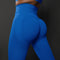 Size M Bright Blue Seamless High-Waisted Yoga Pants for Women - Lift Workout Leggings for Running, Gym, and Fitness
