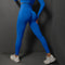 Size M Bright Blue Seamless High-Waisted Yoga Pants for Women - Lift Workout Leggings for Running, Gym, and Fitness