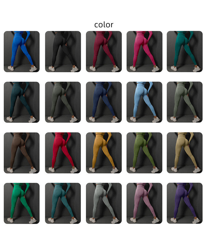 Size M Bright Blue Seamless High-Waisted Yoga Pants for Women - Lift Workout Leggings for Running, Gym, and Fitness