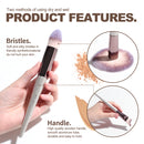 Beige 18-Piece Makeup Brush Set - Professional Synthetic Fiber Brushes with Wooden Handles for Flawless Beauty