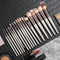Black 18-Piece Makeup Brush Set - Professional Synthetic Fiber Brushes with Wooden Handles for Flawless Beauty