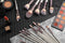 Black 18-Piece Makeup Brush Set - Professional Synthetic Fiber Brushes with Wooden Handles for Flawless Beauty