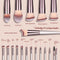 Black 18-Piece Makeup Brush Set - Professional Synthetic Fiber Brushes with Wooden Handles for Flawless Beauty