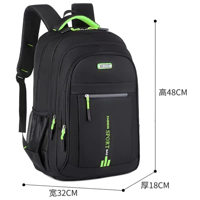 Black And Green Large Capacity Business Backpack for Men and Women - Waterproof Laptop School Bag with Breathable Design