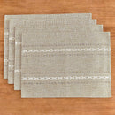 4 Pcs Beige Woven Placemats - Heat Resistant Kitchen Table Mats, Coffee Tea Cup Coasters, Linen Blend Dining Decor