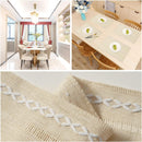 4 Pcs Green Woven Placemats - Heat Resistant Kitchen Table Mats, Coffee Tea Cup Coasters, Linen Blend Dining Decor