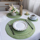 8 Pcs Dark Grey Woven Round Placemat - Non-Slip, Heat-Resistant Dining Table Mat,  30cm