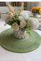 8 Pcs Khaki Woven Round Placemat - Non-Slip, Heat-Resistant Dining Table Mat,  30cm