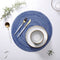 8 Pcs Orange Woven Round Placemat - Non-Slip, Heat-Resistant Dining Table Mat,  36cm