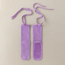 3 Pcs Purple Non-Slip Yoga Socks with Cross Straps - Cotton Pilates Dance Socks for Women, Lightweight Comfort