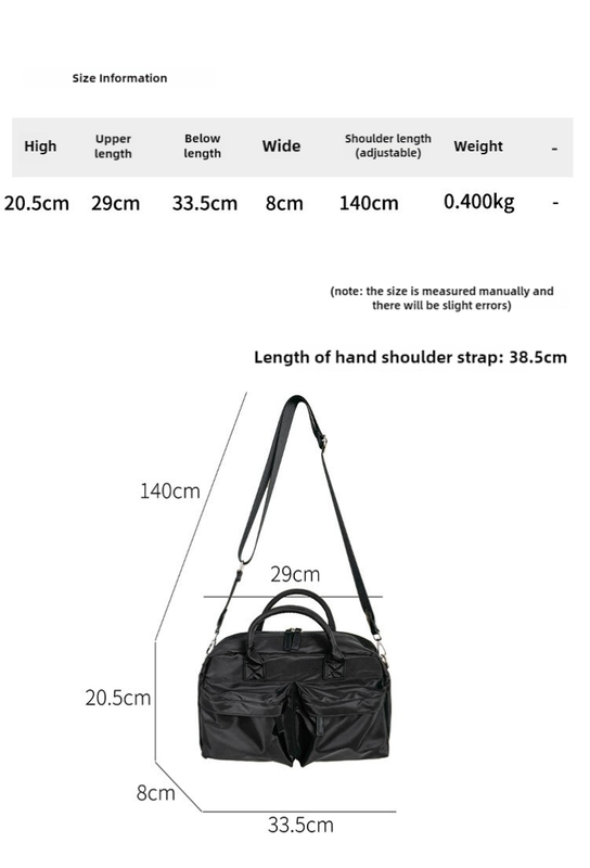 Khaki Casual Nylon Tote Bag - Lightweight Korean-Style Crossbody Bag, Large Capacity