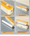 2 Pcs Beige And Blue Bidirectional Cling Film Cutter - Reusable Wrap Dispenser for Cling Film, Foil, and Parchment, 36x7x5cm (Cling Film Not Included)