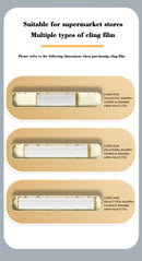 2 Pcs Beige And Blue Bidirectional Cling Film Cutter - Reusable Wrap Dispenser for Cling Film, Foil, and Parchment, 36x7x5cm (Cling Film Not Included)