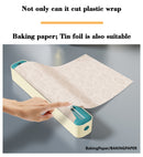2 Pcs Beige And Green Bidirectional Cling Film Cutter - Reusable Wrap Dispenser for Cling Film, Foil, and Parchment, 36x7x5cm (Cling Film Not Included)
