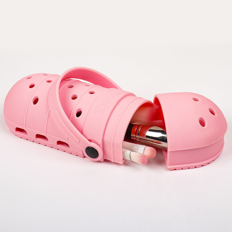 2 Pcs Pink Portable Makeup Brush Holder - Silicone Cosmetic Organizer with 21 Slots, Washable, 20x8x5cm, 170g(makeup brush not included)