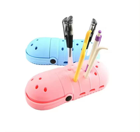 2 Pcs Pink Portable Makeup Brush Holder - Silicone Cosmetic Organizer with 21 Slots, Washable, 20x8x5cm, 170g(makeup brush not included)