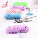 2 Pcs Purple Portable Makeup Brush Holder - Silicone Cosmetic Organizer with 21 Slots, Washable, 20x8x5cm, 170g(makeup brush not included)