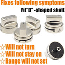 2 Pcs Silver AEZ73453509 Oven Stove Knob Assembly - Stainless Steel Replacement for AEZ72909008, Easy Install & Durable Upgrade