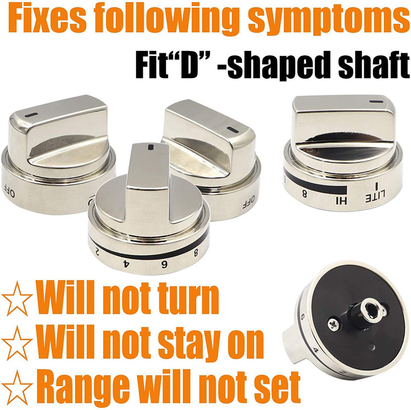 2 Pcs Silver AEZ73453509 Oven Stove Knob Assembly - Stainless Steel Replacement for AEZ72909008, Easy Install & Durable Upgrade