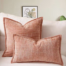 Pink Chenille Crosshatch Textured Pillow Covers Set of 2 - Modern Minimalist Sofa Bed Cushion Covers 45x45cm & 30x50cm(without pillow core)