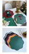 Green Nordic Style Faux Leather Placemats Set of 4 - Heat-Resistant Waterproof Table Mats 38x38cm(cutlery not included)