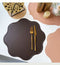 Orange Nordic Style Faux Leather Placemats Set of 4 - Heat-Resistant Waterproof Table Mats 38x38cm(cutlery not included)