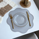 Grey Nordic Style Faux Leather Placemats Set of 4 - Heat-Resistant Waterproof Table Mats 38x38cm(cutlery not included)