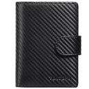 Black Plaid Men's Short Leather Wallet with RFID Protection - Genuine Cowhide Cardholder with Coin Pocket