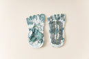 2 Pairs Green Tie-Dye Non-Slip Yoga Socks for Women - Five-Toe Cotton Blend Socks for Pilates and Indoor Sports