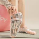 2 Pairs Green Tie-Dye Non-Slip Yoga Socks for Women - Five-Toe Cotton Blend Socks for Pilates and Indoor Sports