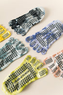 2 Pairs Yellow Tie-Dye Non-Slip Yoga Socks for Women - Five-Toe Cotton Blend Socks for Pilates and Indoor Sports