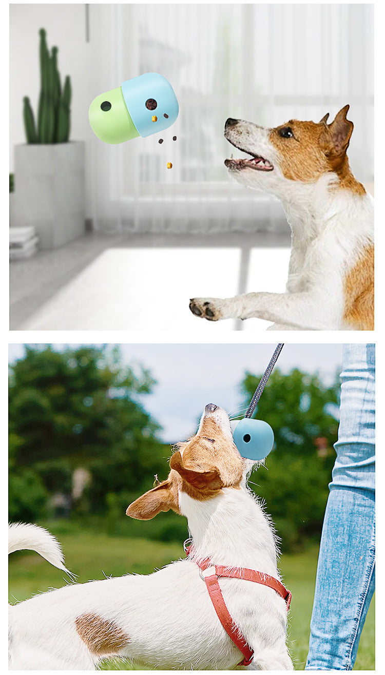 2 Pcs White And Blue Interactive Pet Treat Dispensing Ball - Food-Grade Silicone Rolling Toy for Dogs with 1.5 cm Leakage Hole