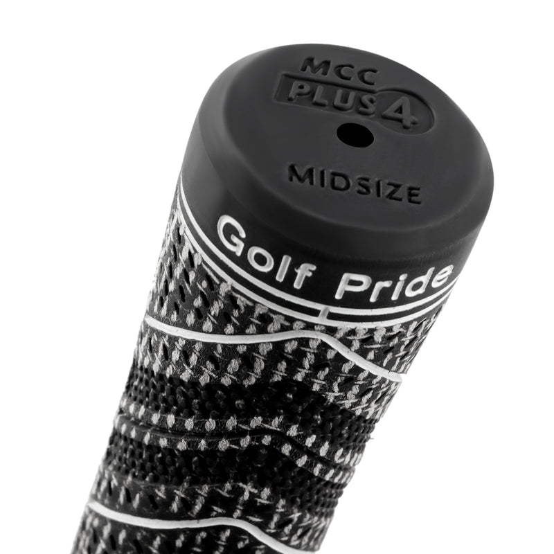 2 Pcs Grey MCC PLUS4 Midsize Golf Grip - Rubber and Cotton Thread Hybrid, 265 mm, 72g, Core 60