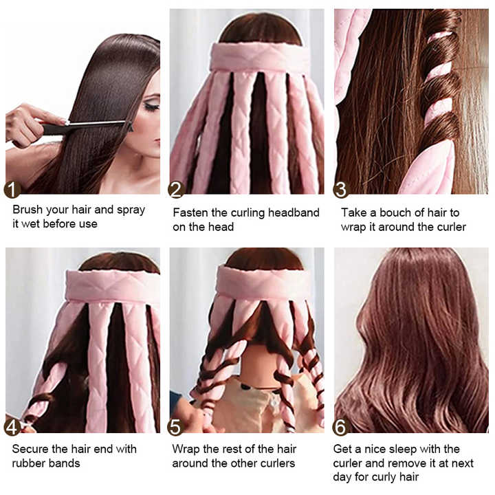 Blue Heatless Octopus Hair Curlers 2-Pack - 50cm Soft Fabric Curling Rods for Effortless, Damage-Free Curls