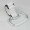 White Stroller Hooks 4-Pack - Leather and Alloy Pram Hooks with Velcro for Mom Bags and Accessories