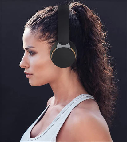 White Wireless Bluetooth Headphones with Noise Reduction - Heavy Bass, Long Battery Life, TF Card Support