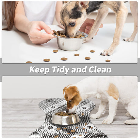 Black And White Pet Feeding Mat 35x50cm - Anti-Slip, Durable Diatom Mud Mat for Dogs and Cats, Easy to Clean