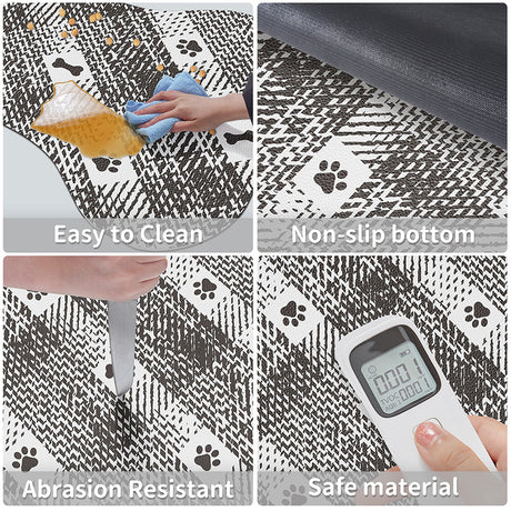 Black And White Pet Feeding Mat 35x50cm - Anti-Slip, Durable Diatom Mud Mat for Dogs and Cats, Easy to Clean