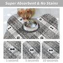 Black And White Pet Feeding Mat 45x60cm - Anti-Slip, Durable Diatom Mud Mat for Dogs and Cats, Easy to Clean