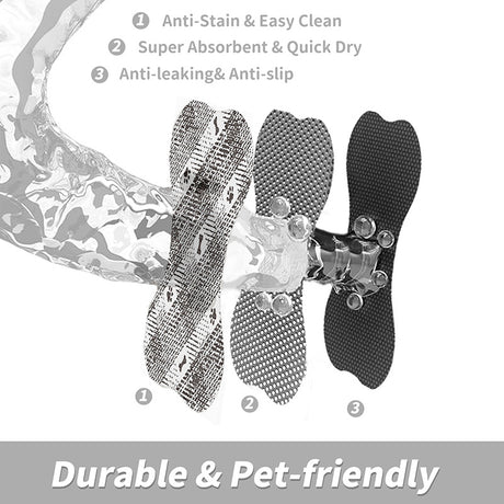 Black And White Pet Feeding Mat 45x60cm - Anti-Slip, Durable Diatom Mud Mat for Dogs and Cats, Easy to Clean