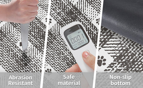 Black And White Pet Feeding Mat 45x60cm - Anti-Slip, Durable Diatom Mud Mat for Dogs and Cats, Easy to Clean