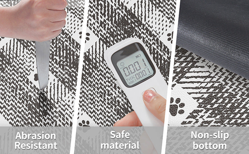 Black And White Pet Feeding Mat 45x60cm - Anti-Slip, Durable Diatom Mud Mat for Dogs and Cats, Easy to Clean