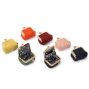 Red Mini Jewelry Pouch - Compact PU Leather Coin Purse for Earrings, Rings, and Necklaces, 6.5x5x3.5cm