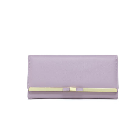 Purple Elegant Women's Long Wallet - Clutch Purse with Zip Coin Pocket & Card Slots