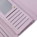 Purple Elegant Women's Long Wallet - Clutch Purse with Zip Coin Pocket & Card Slots
