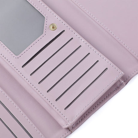 Purple Elegant Women's Long Wallet - Clutch Purse with Zip Coin Pocket & Card Slots