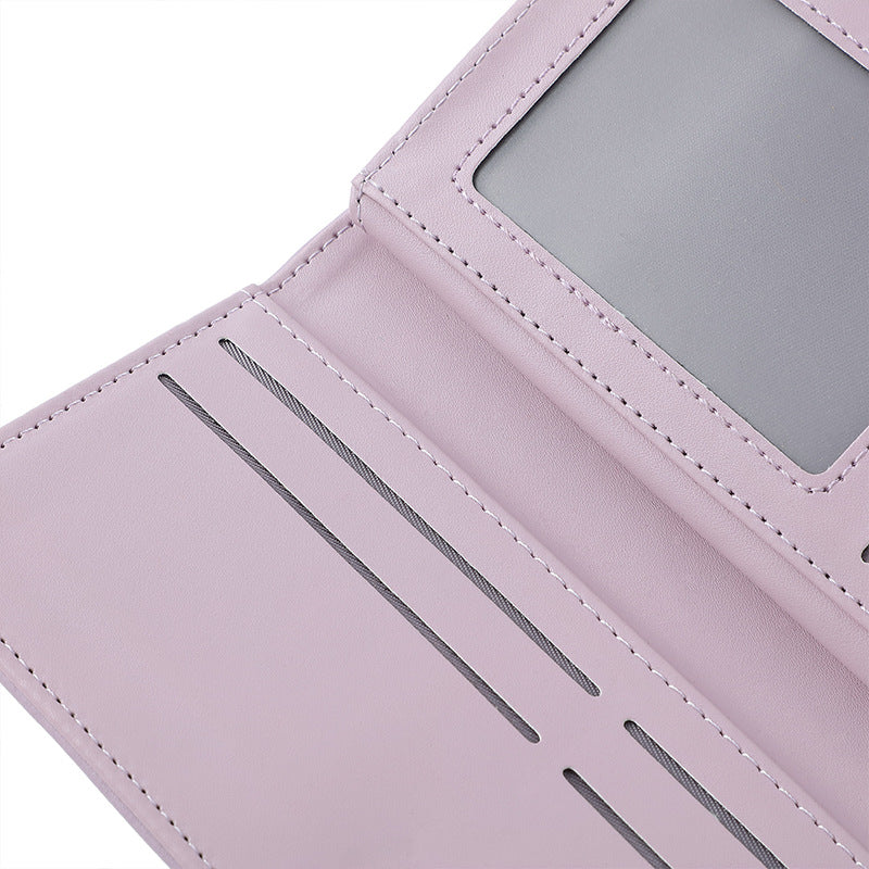Yellow Elegant Women's Long Wallet - Clutch Purse with Zip Coin Pocket & Card Slots