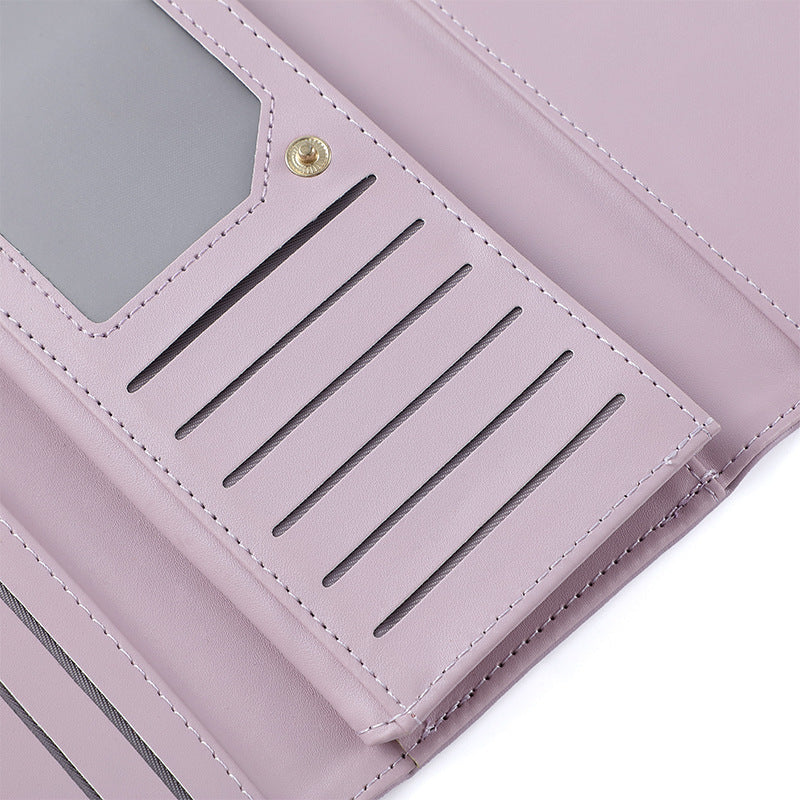 Yellow Elegant Women's Long Wallet - Clutch Purse with Zip Coin Pocket & Card Slots
