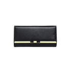 Black Elegant Women's Long Wallet - Clutch Purse with Zip Coin Pocket & Card Slots